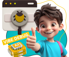 Тестирование & Vibe Debug. Охотники за багами - КИБЕРшкола программирования для детей, компьютерные курсы для школьников, начинающих и подростков - KIBERone г. Маркова