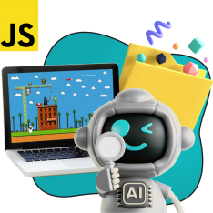 Язык программирования JavaScript + AI. Проектное обучение + геймификация + AI-помощники - КИБЕРшкола программирования для детей, компьютерные курсы для школьников, начинающих и подростков - KIBERone г. Маркова